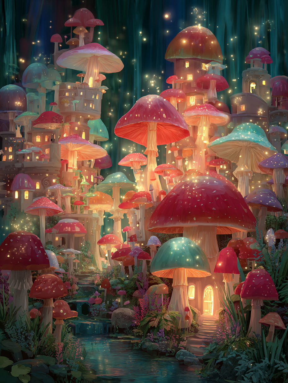 🍄蘑菇村庄，闯入童话世界