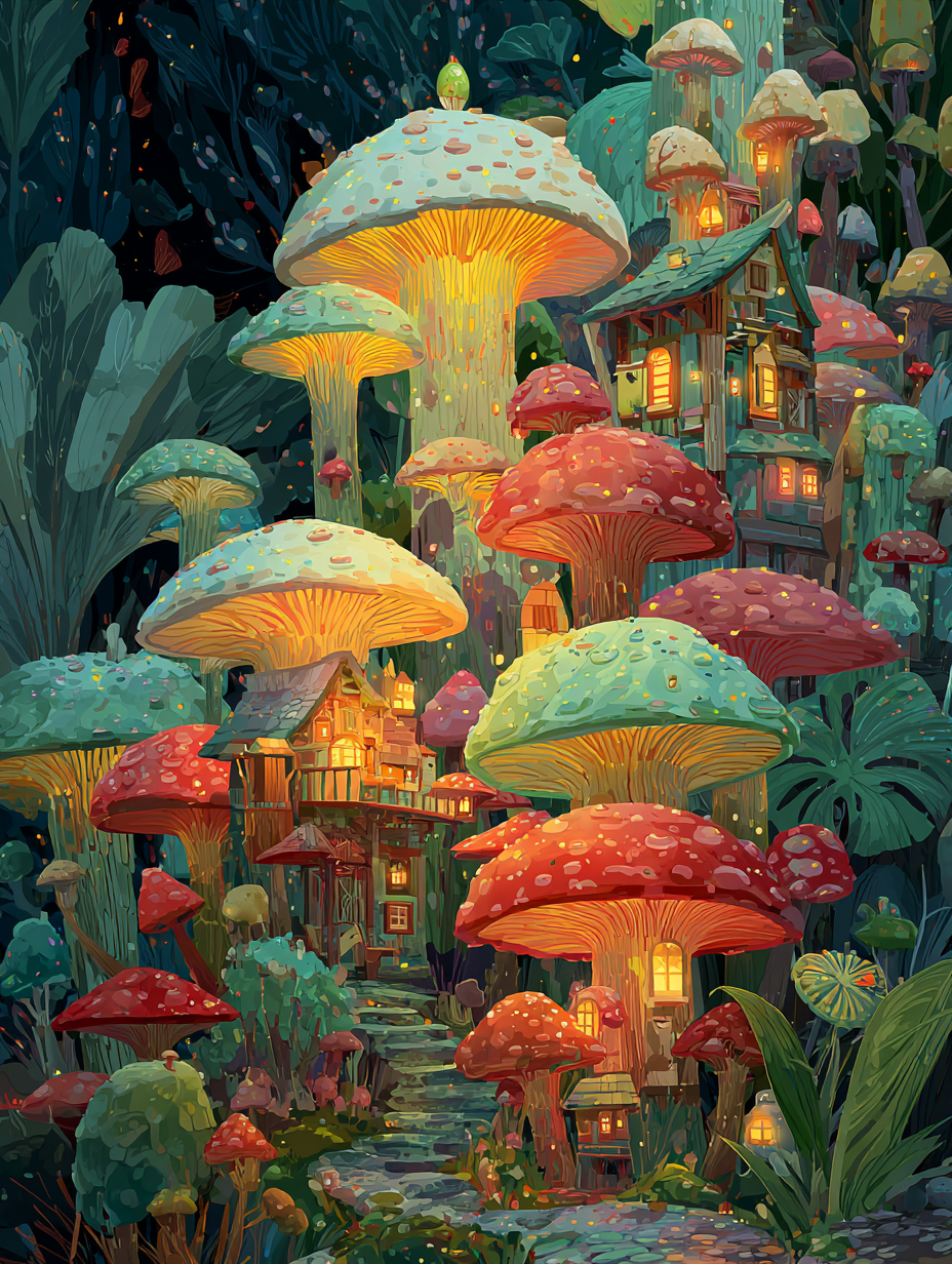 🍄蘑菇村庄，闯入童话世界