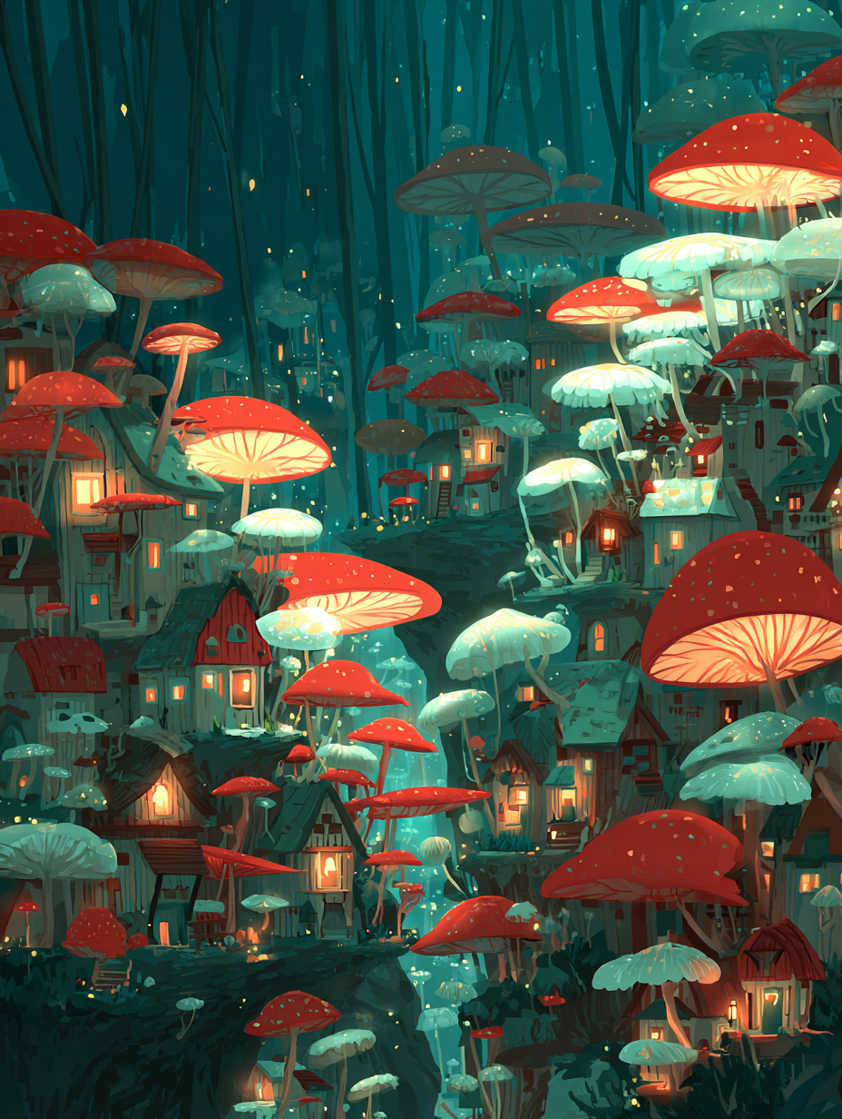 🍄蘑菇村庄，闯入童话世界