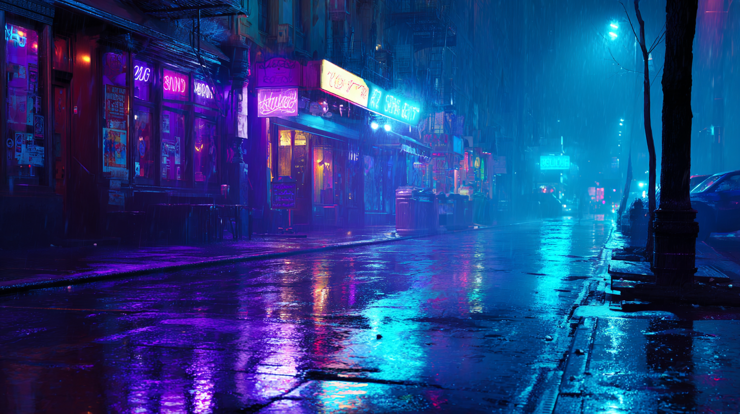 🌃雨夜都市，霓虹下的温柔