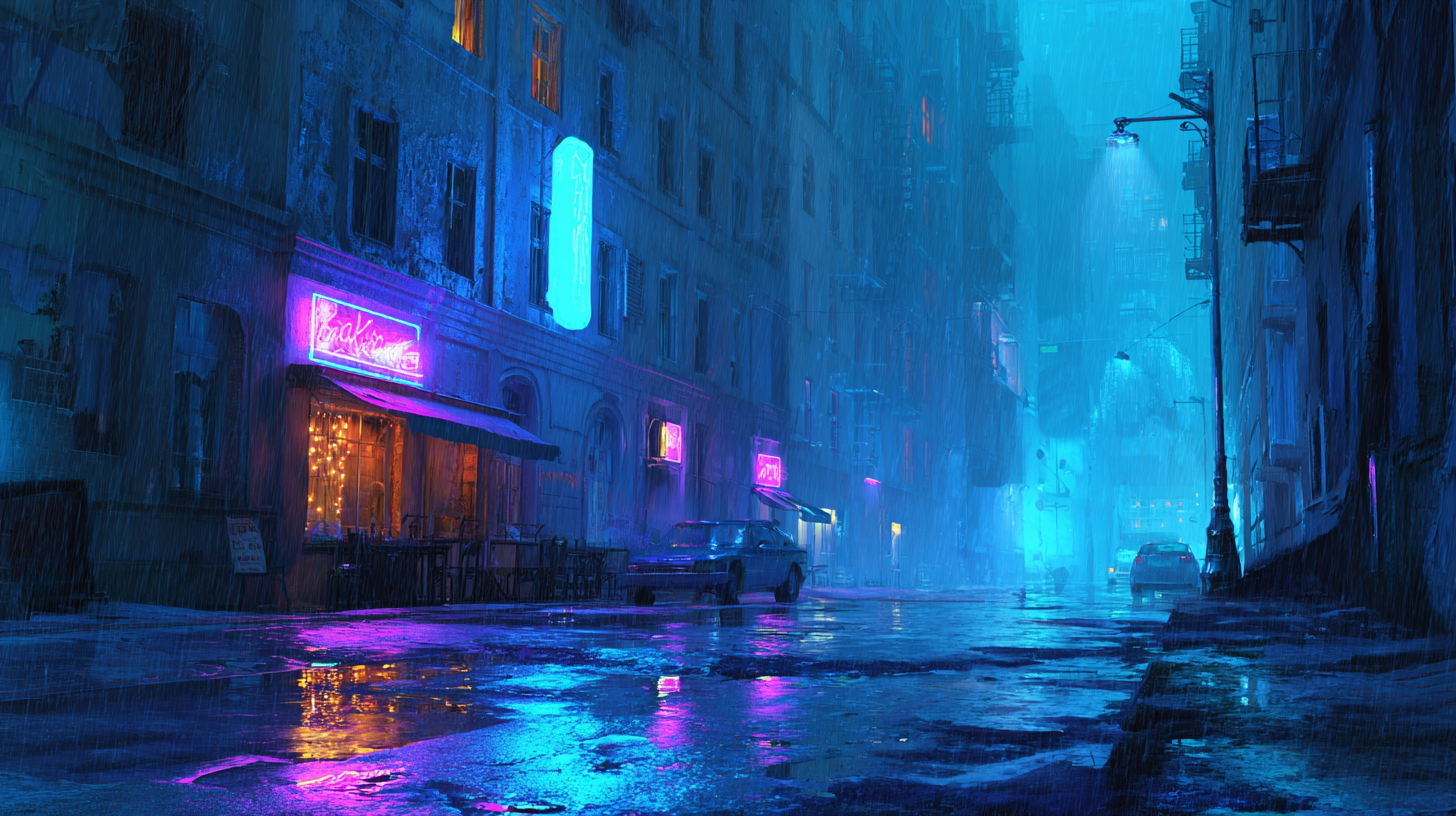 🌃雨夜都市，霓虹下的温柔