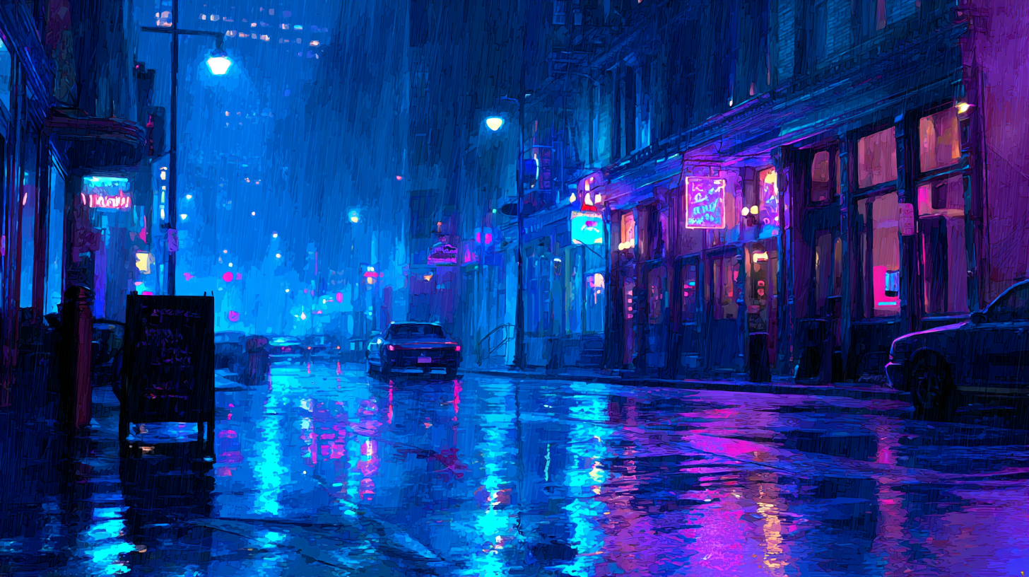 🌃雨夜都市，霓虹下的温柔