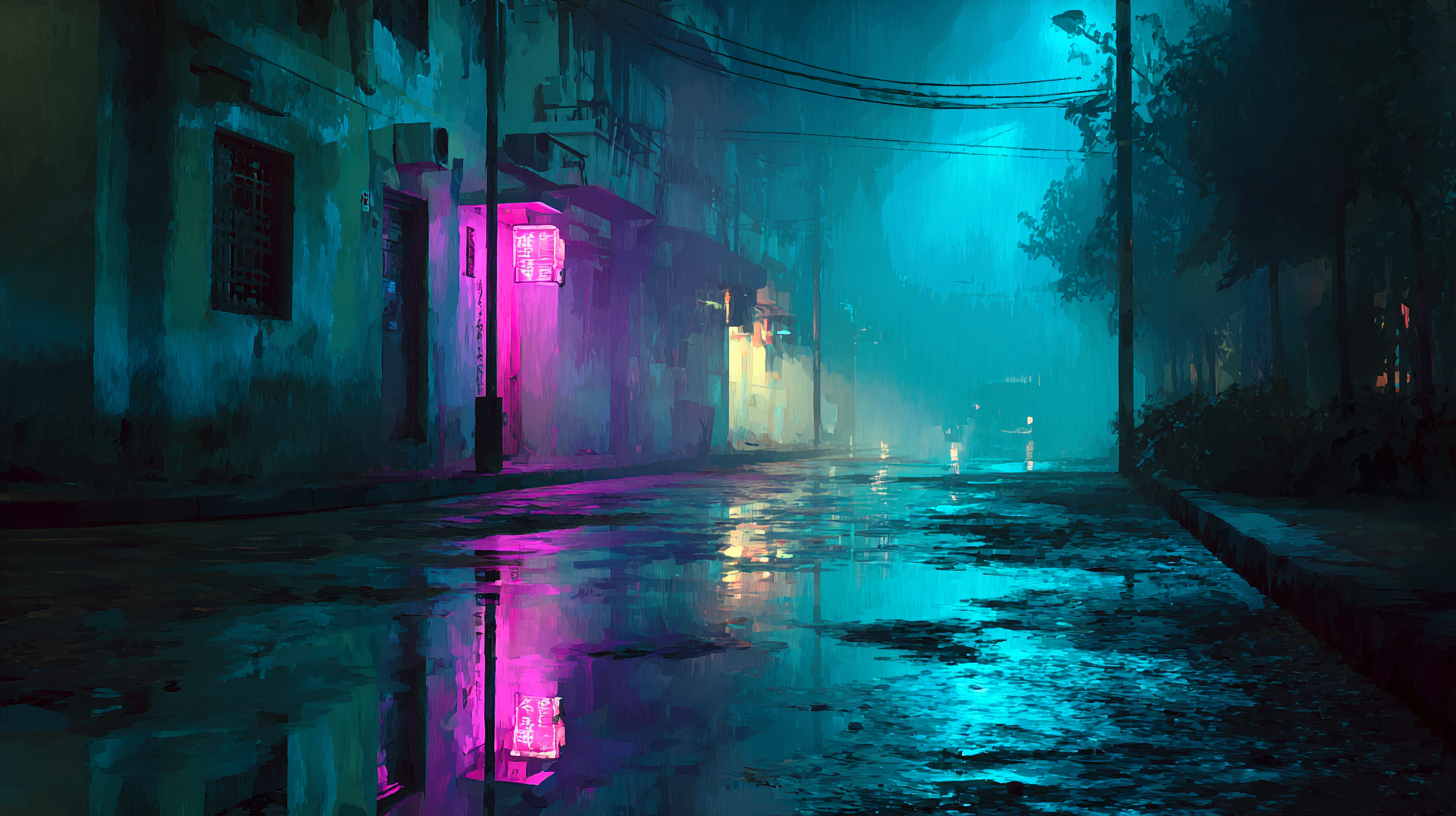 🌃雨夜都市，霓虹下的温柔